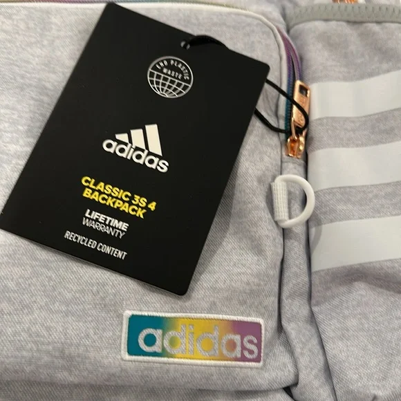 Adidas Classic 3S 4 Backpack. Jersey White/White Rainbow. - Picture 7 of 8